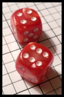 Dice : Dice - 6D Pipped - Red Chessex Velvet Red with White - SK Collection Nov 2010